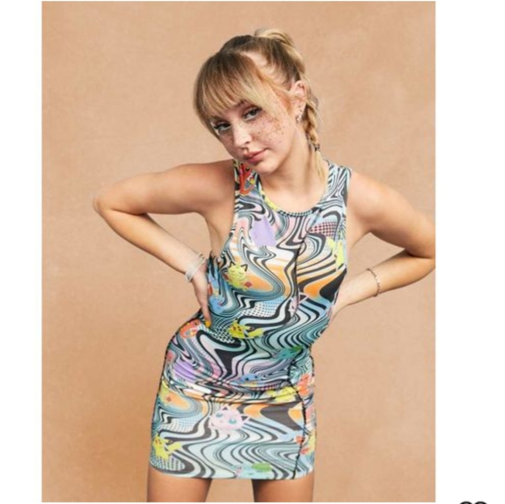 Multicolor Swirl Pattern Pokemon Dress - Picture 3 of 10